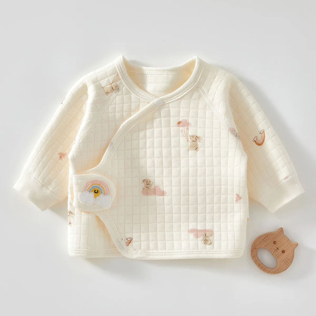 Autumn Newborn Tops 0-3 Months Baby Cardigans Warm Comfortable and Breathable Pure Cotton Half-Back Design Infant Outerwear