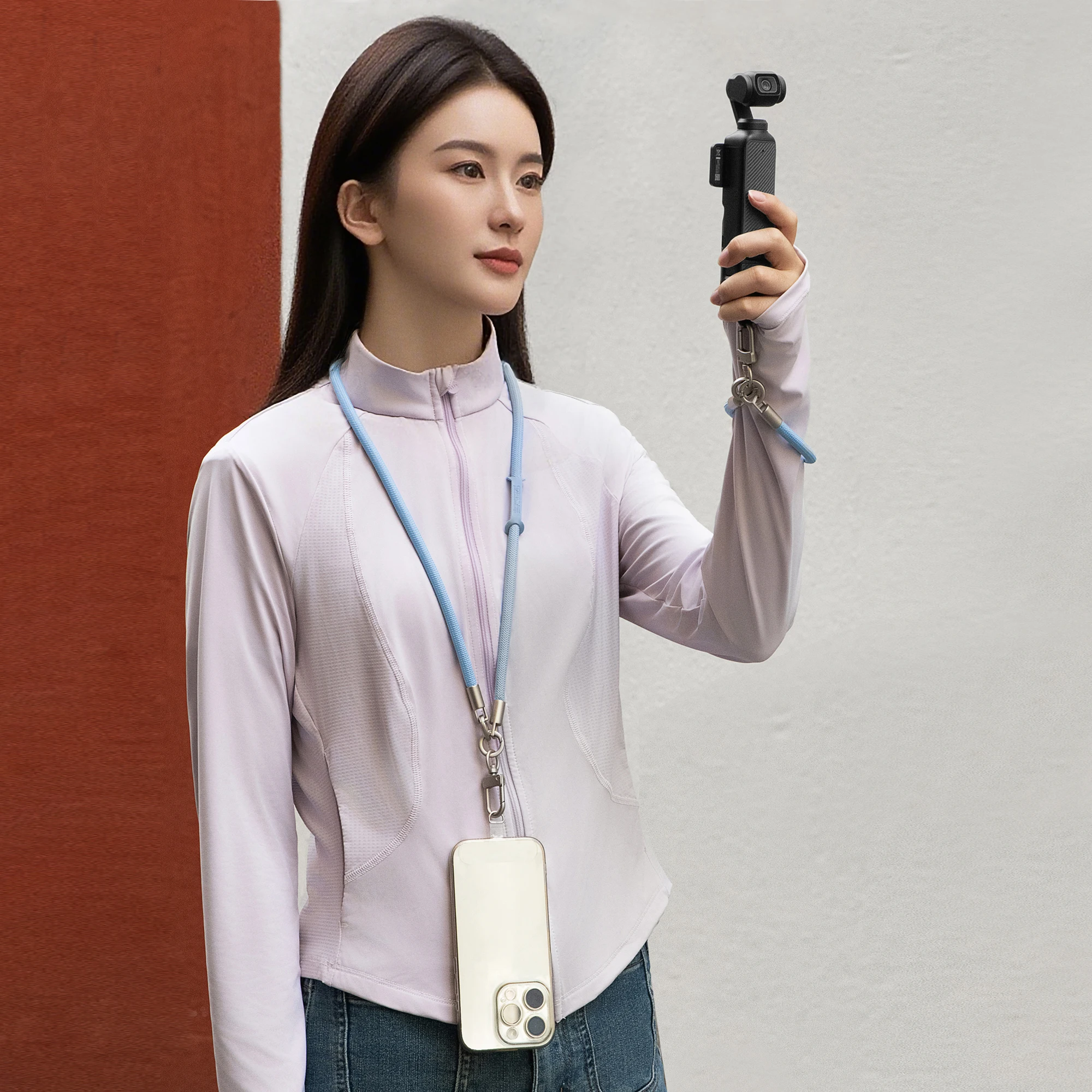 

Nylon Material Crossbody Lanyard Camera Accessories, Wrist Strap with 1/4" Threads,Camera Strap for DJI Osmo Pocket 4/Action 6