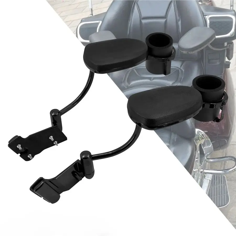 

Motorcycle Passenger Armrests with Cup Holder Fit for Honda Goldwing GL1800 20012017 Black
