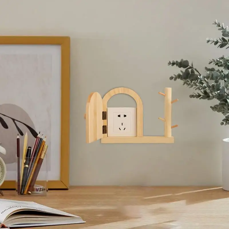 Door Outlet Cover Plate Wall Plate Cover Door-shaped Cover Creative Cover With Adhesive Tapefor Child & Pet Protection