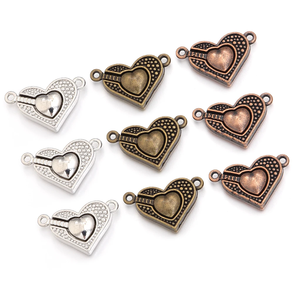 5 Stück Legierung Herz Magnetverschlüsse 16x25mm Exquisite Metallverschluss Anschlüsse Charms für Schmuckherstellung DIY Armbänder Zubehör