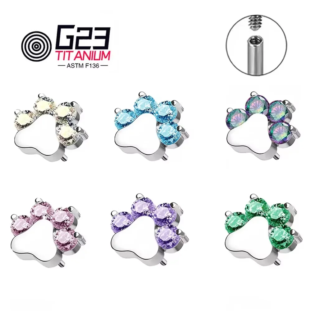 Großhandel G23 Titan Kristall Zirkon Opal Ohrstecker Ohrringe Tragus Knorpel Piercing Schmuck für Frauen und Männer