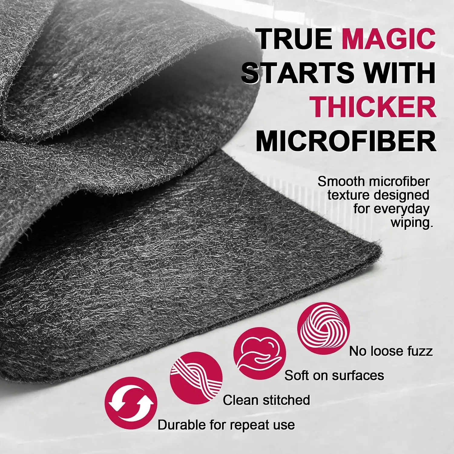 6 Stück Genie Cloth Magische Tücher, Mikrofaser-Reinigungstücher, Wiederverwendbare Reinigungstücher für Glas, Fenster, Spiegel, Autoscheiben, Küche – Detail 8