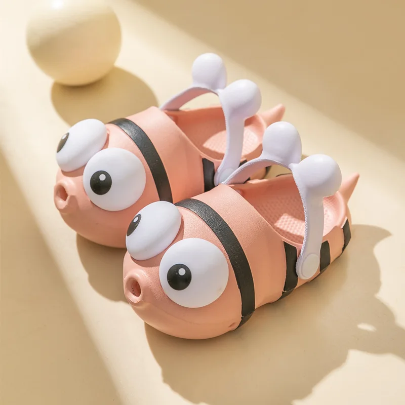 Summer Children Slippers Cartoon Bee Household Soft Slippers Boys Girls Bathroom Wearing Todders Sandals Outside Beach Kid Shoes