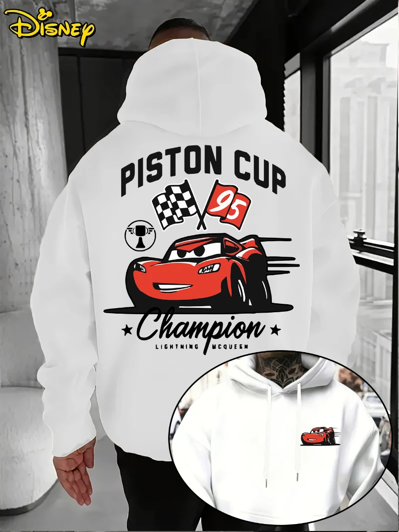 

Disney Men's Lightning McQueen Hoodie Car Movie Hoodie Birthday Gift Loose Hoodie Sweater
