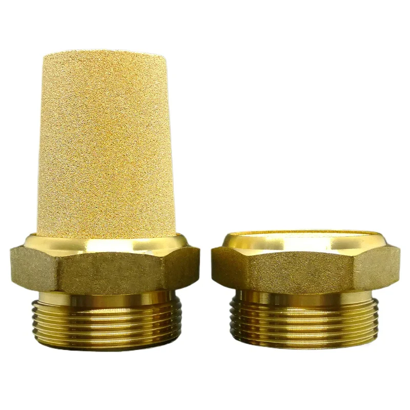 

1/2" 3/4" 1" 1-1/4" 1-1/2" 2" BSPP Male Flat / Tall Air Pneumatic Muffler Brass Pipe Fitting Use In Air Compressor