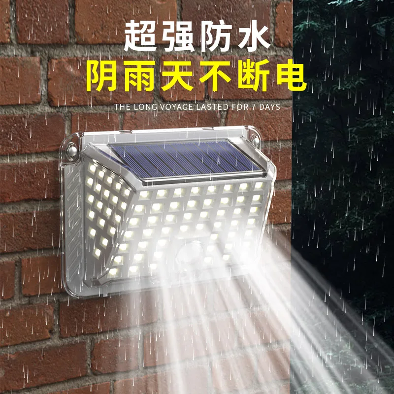 Cross-border Pop Hot Style Solar Wall Lamp Outdoor Wall Lamp Outdoor Transparent Body Induction Wall Lamp Garden Lighting