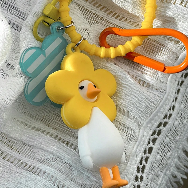 لطيف الكرتون بطة صفراء المفاتيح المألوف طالب قلادة رائعة شخصية هدية صغيرة التبعي