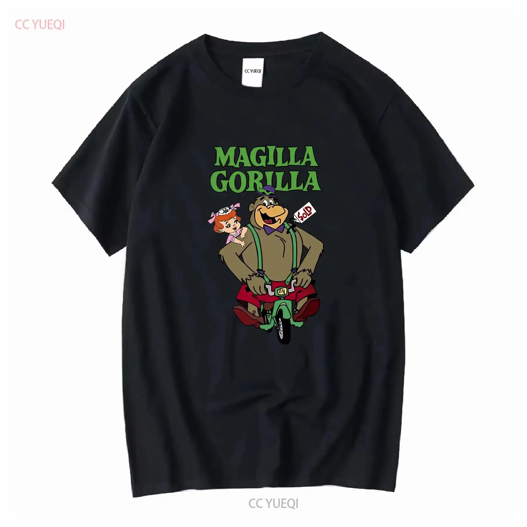 MAGILLA GORILLA OGEE RIDING camiseta dibujos animados TV SHOW HANNA BARBERA TOTAL manga larga o corta vintage lavado ligeramente