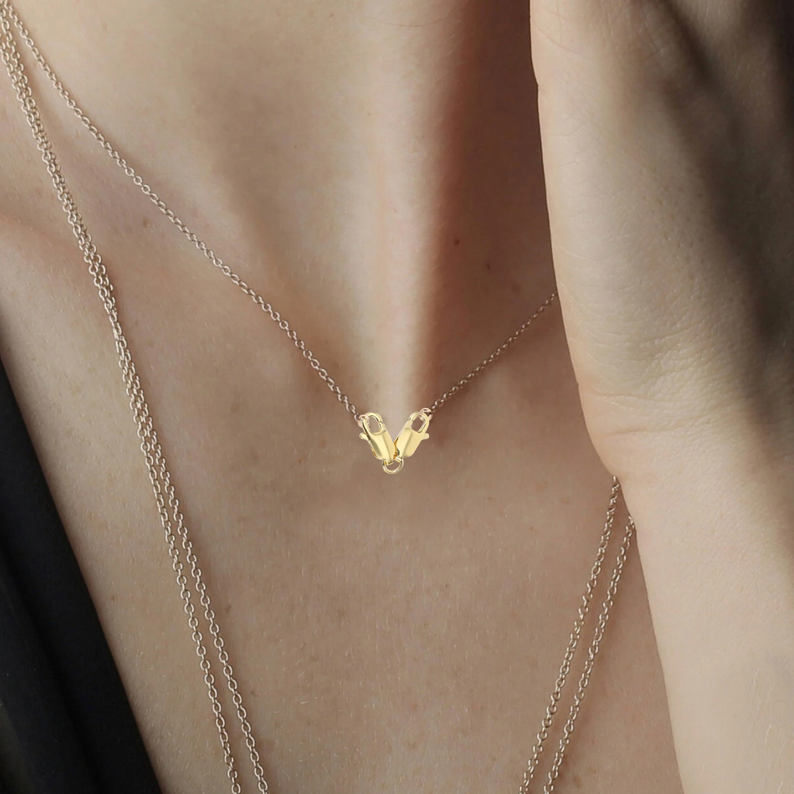 

2Pcs Golden Lobster Clasps Double Ended Necklace Bracelet Extender Durable Silver Material Jewelry Making Lobster Clasps