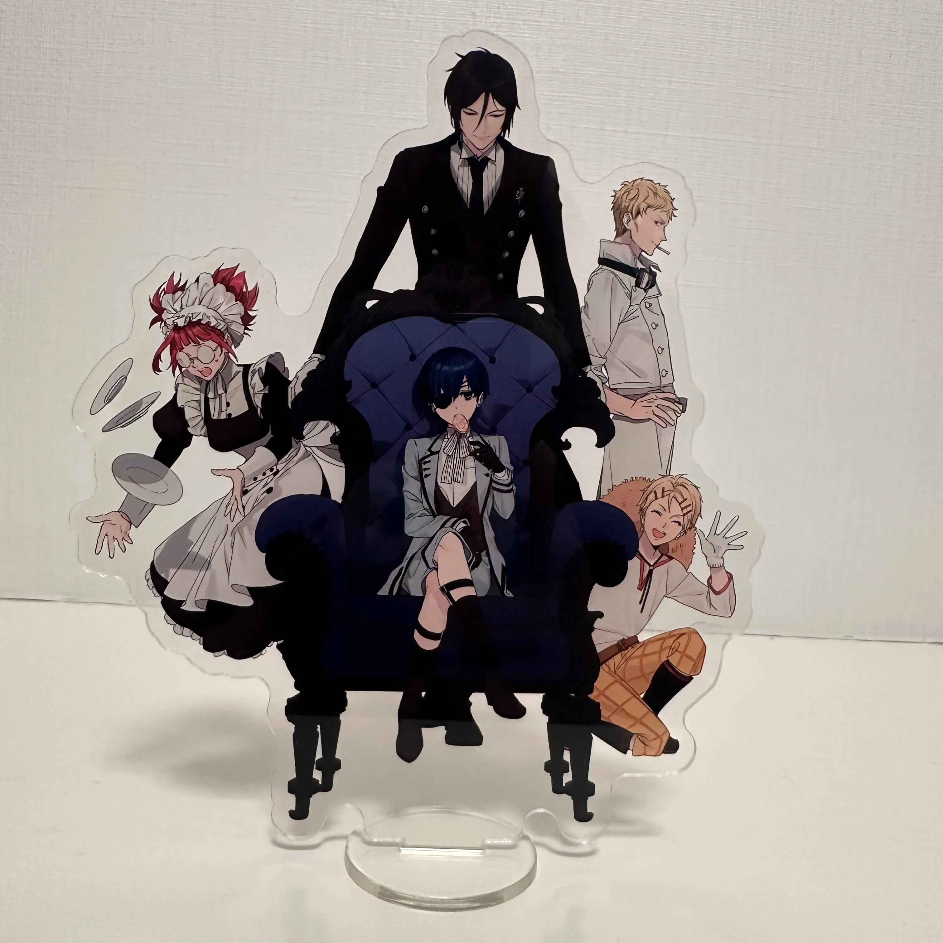 Black Butler Anime Figure Sebastian Michaelis Ciel Phantomhive Cosplay Acrylic Model Plate Holder Cake Topper Birthday Gift