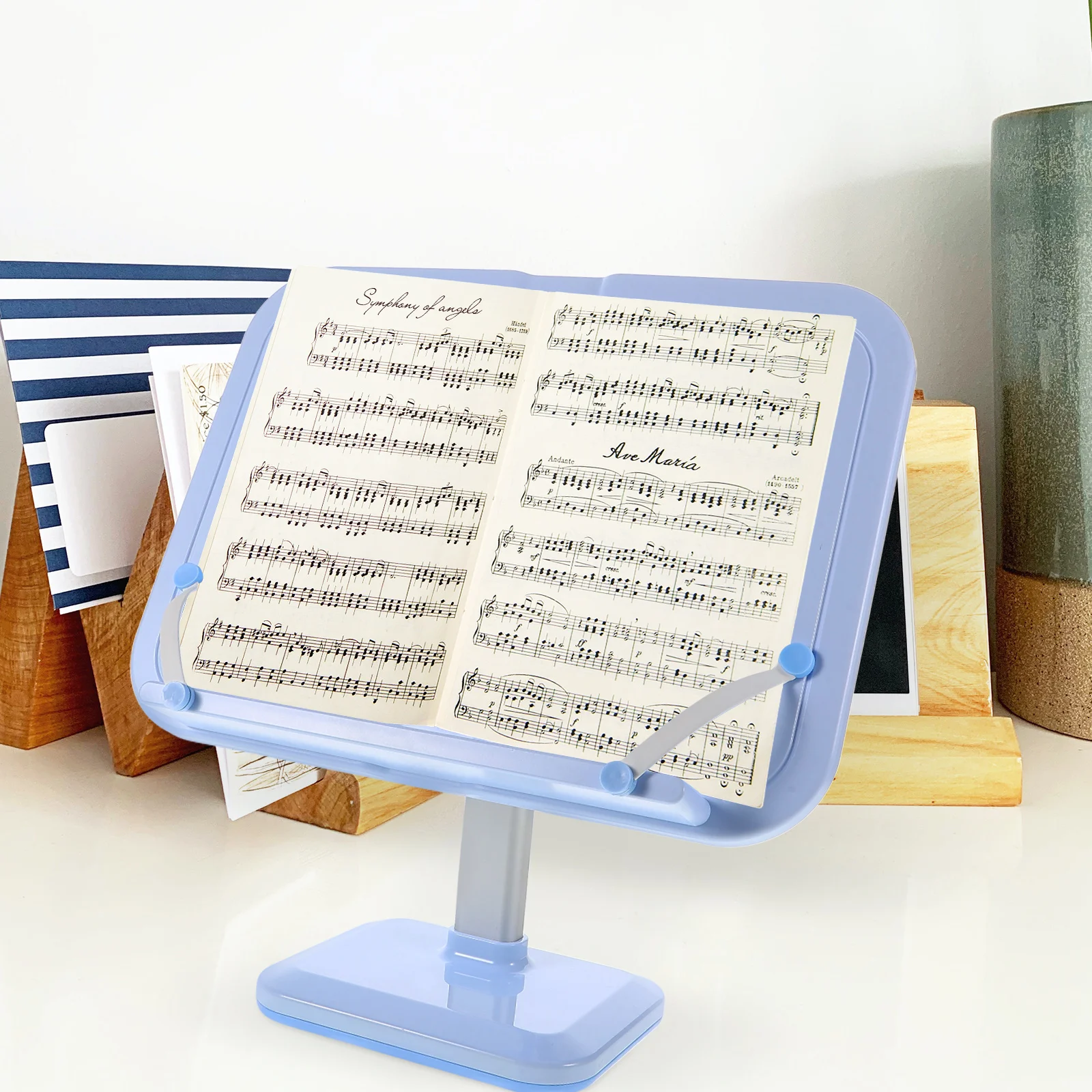 

Adjustable Book Holder Foldable Reading Desktop Portable Book For Textbooks Cookbooks Bed Sofa Use Multi Angle Freestanding