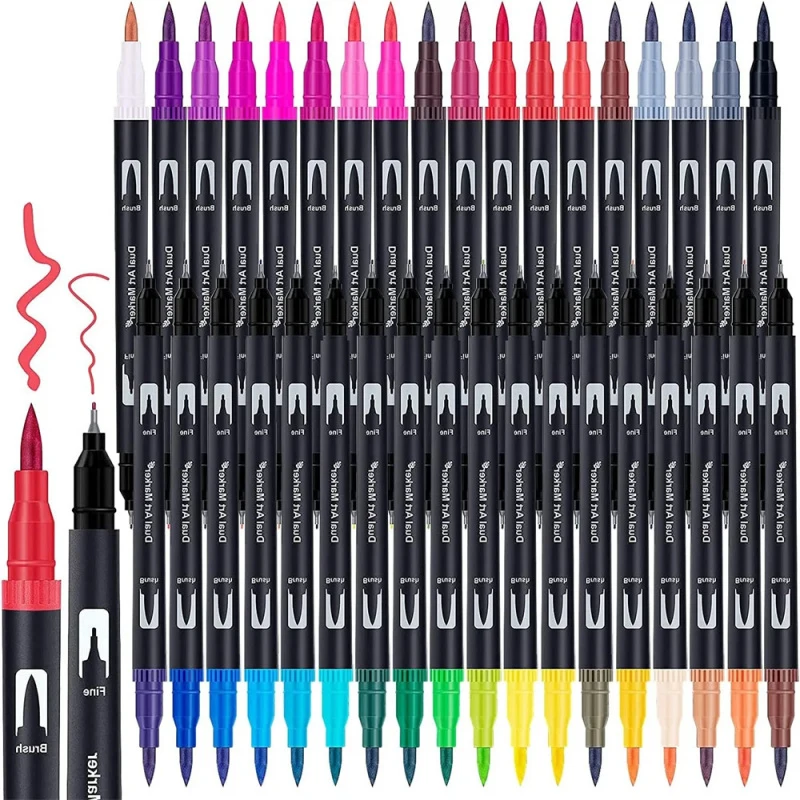 

12-100 colors Dual Tip Watercolor Brush Pen Kids Adults Artist Fine Point Coloring Markers Art Supplies for Artist Painters