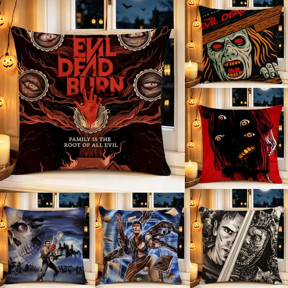 Movie Evil Dead Cushion Cover Pillow Short Plush Scary Creepy Cushion for Living Room Sofa Halloween Holiday Gift