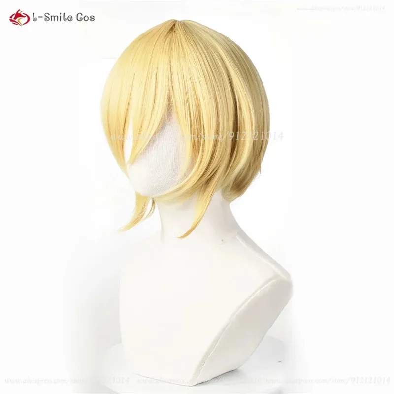 P3 Aegis Косплей Парик Короткий Золотой Айгис Аниме Косплей Парики Термостойкие Синтетические Волосы Костюмы Парик Для Женщин + Кепка Для Парика