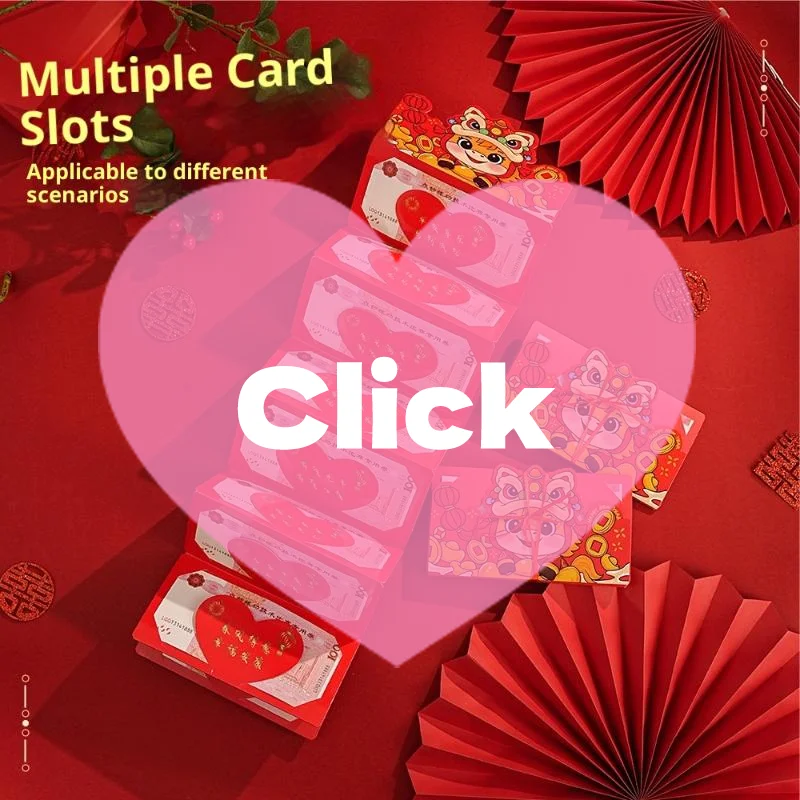 1 قطعة 2026 سنة الحصان المغلف الأحمر 2/6/10/20 فتحة بطاقة للطي هونغباو السنة القمرية الصينية الجديدة ورقة الحظ المغلفات النقدية الحمراء #1