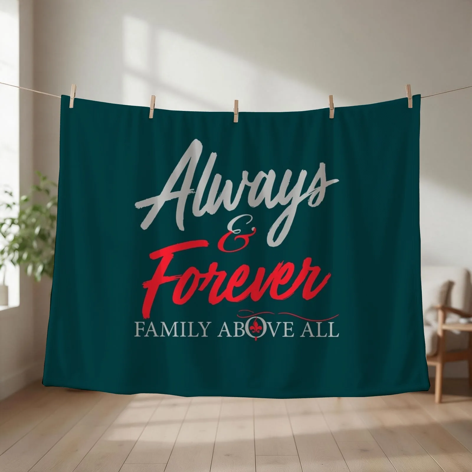 Always and Forever Family Above All Throw Blanket Cute Hair Personalized Gift funny gift Blankets
