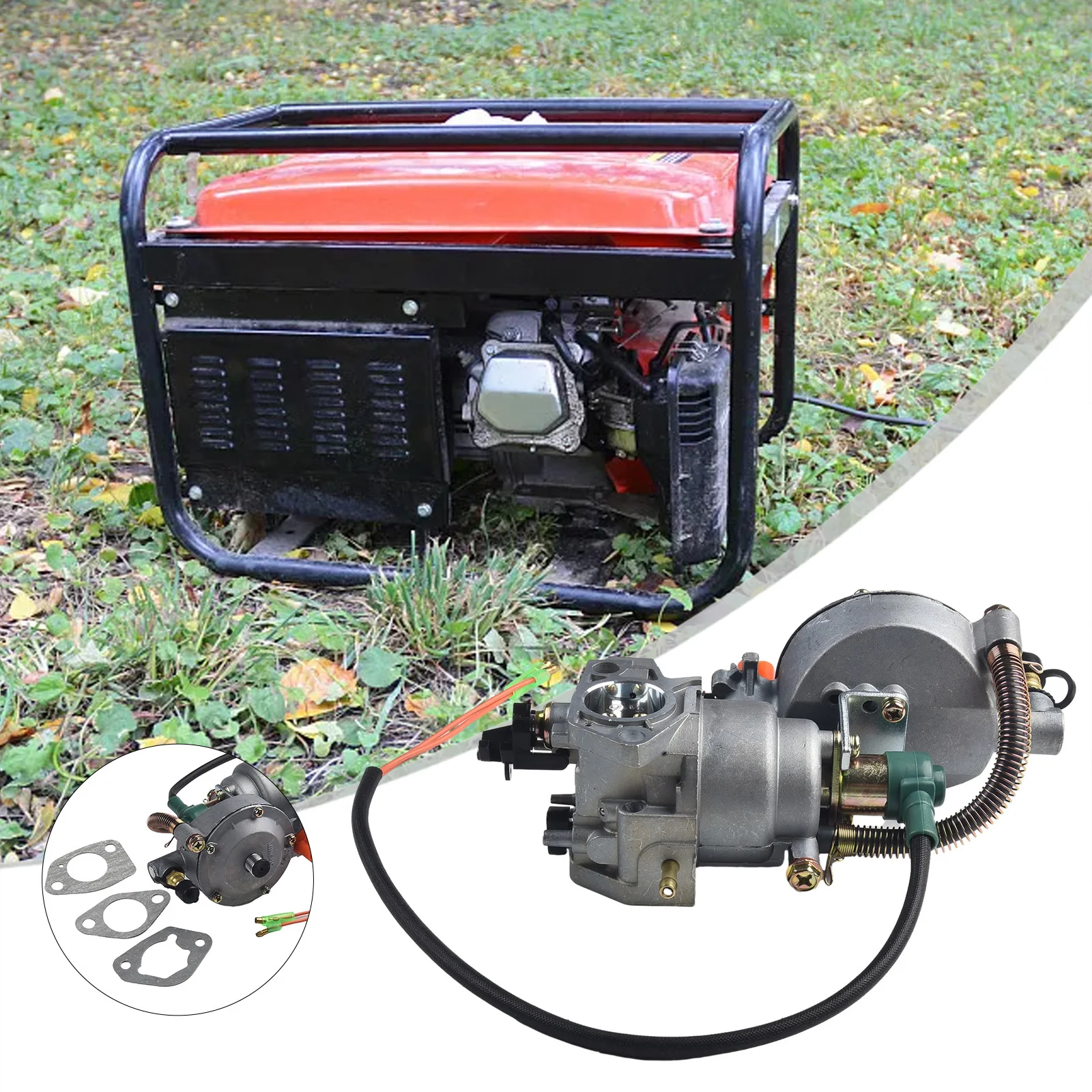 Dual Fuel Carburetor Kit with Manual Throttle for LPG and Gasoline Conversion of For Honda GX390 188F Generator