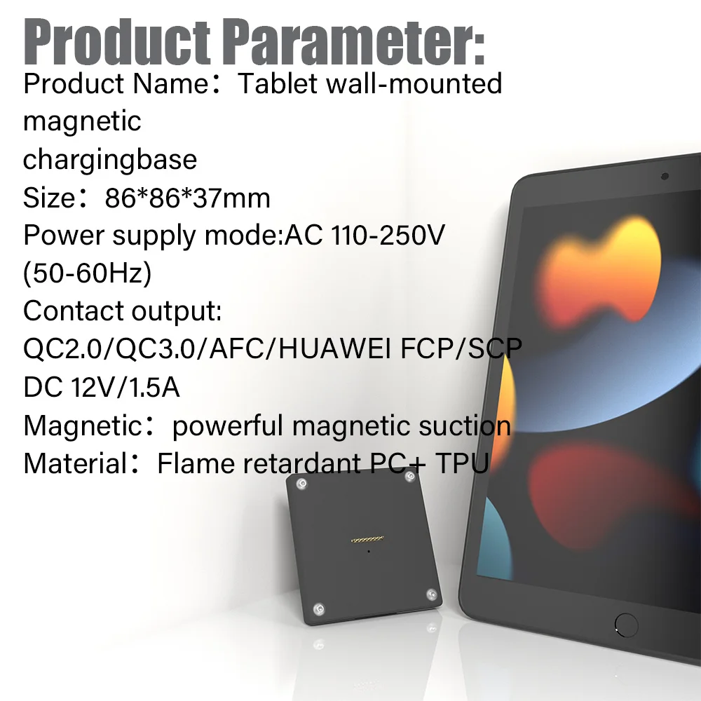 Wall Mounted Charging for iPad 7/8/9th10.2 Inch ipad Wall Station Wireless Charging Office Electronics Tablet iPad Stand