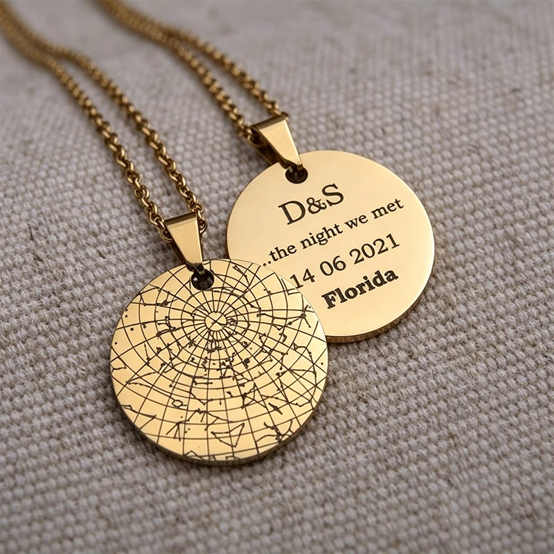Custom Star Map - Custom Pendant With A Personalized Photo