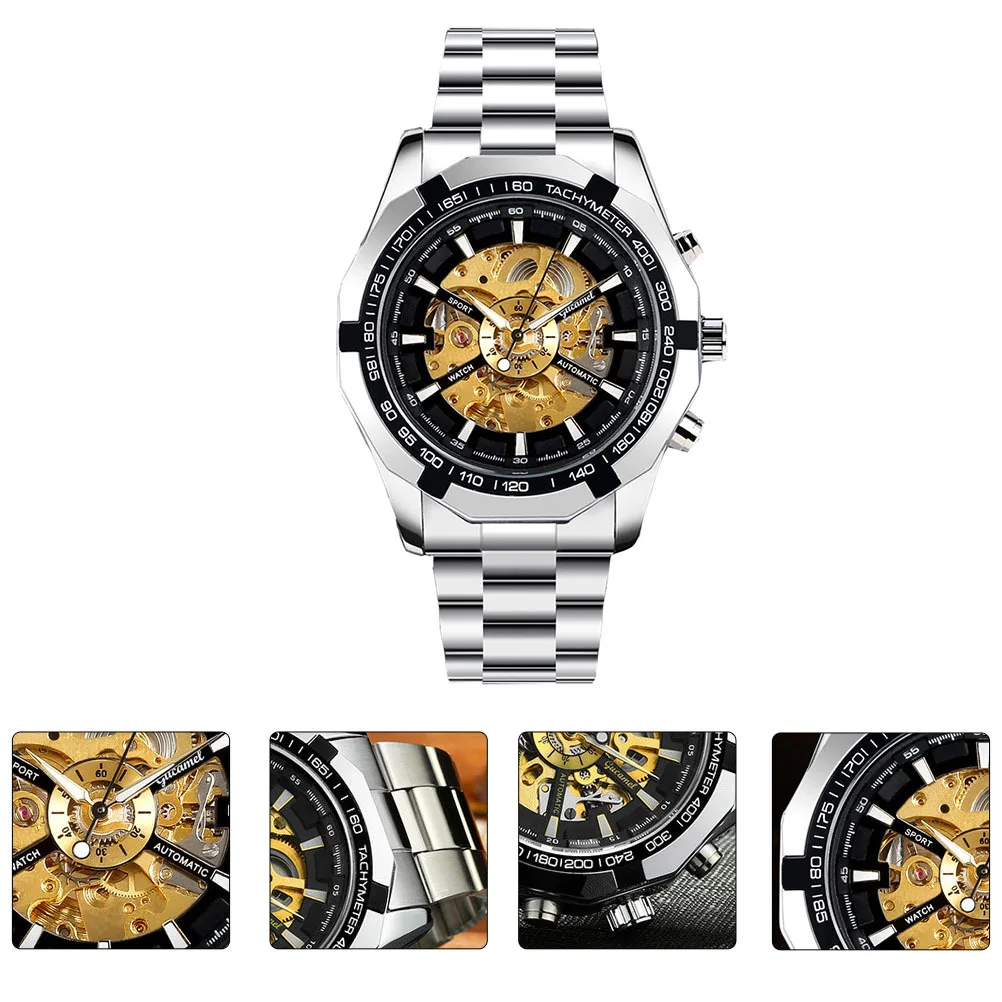 

1Pcs Men Mechanical Watch Automatic Luminous Business Casual Fashion Wrist Watch Durable Stylish Timepiece