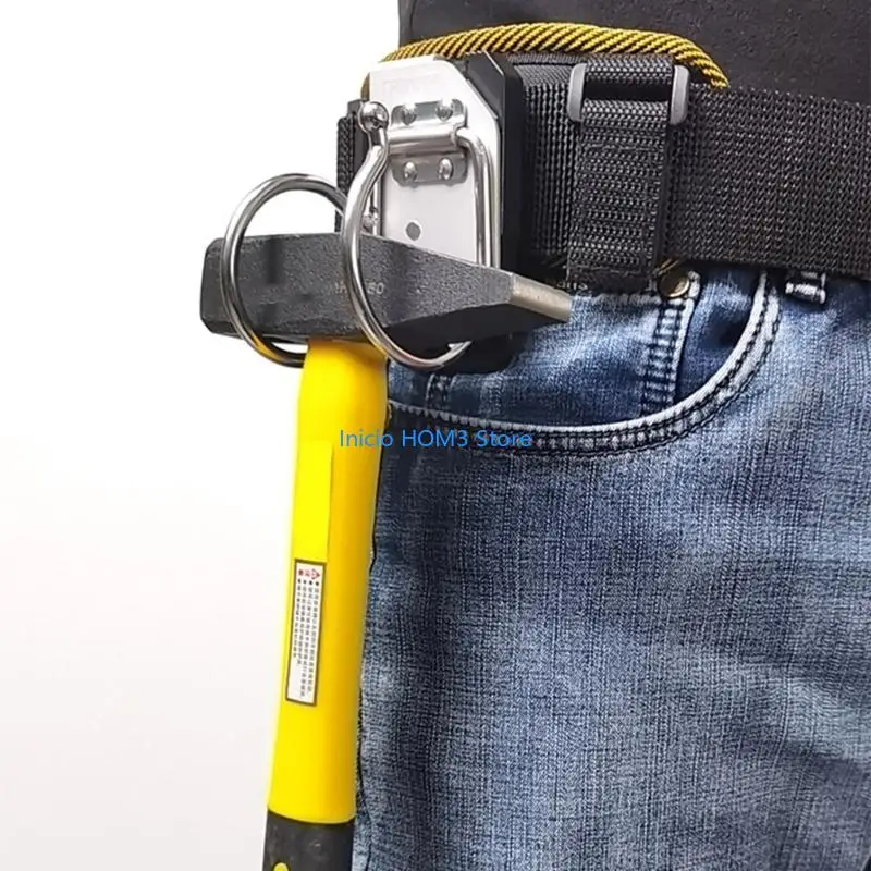 A5YD Heavy Duty Tool Belt Clip Hammer Holder Quick Response Work Belt Hook Tool Organization for Plumbers Electricians Mechanics