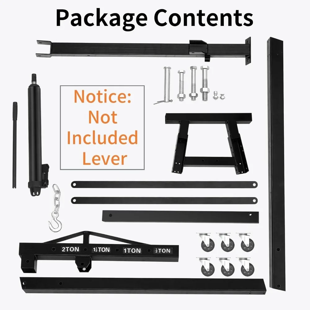 رافعة محرك ثنائية اللون شديدة التحمل، رافعة هيدروليكية 4400 رطل مع 6 عجلات لإزالة محرك السيارة، رفع ورشة عمل المرآب