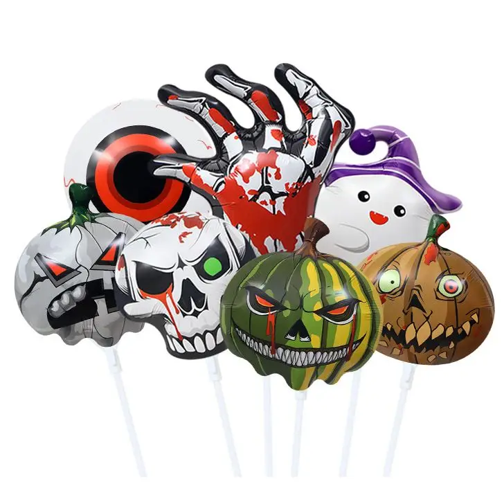 Halloween Party Decoration Ghost Festival Terror Eyes Pumpkin Head Skeleton Head Small Cartoon Aluminum Film Balloon