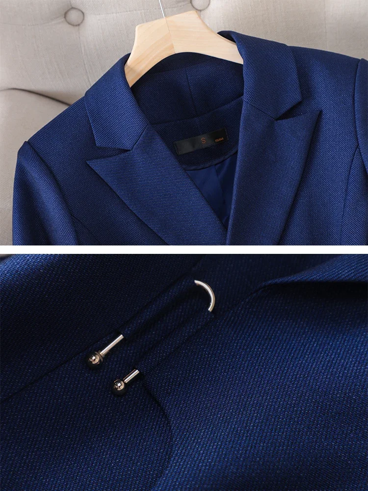 جودة الخريف الشتاء السيدات بدل رجالي المرأة الأزرق القهوة السوداء الإناث ملابس العمل سترة السترة وبنطلون رسمي 2 قطعة مجموعة