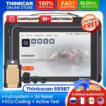 THINKCAR Thinkscan 689BT OBD2 diagnostic tools Full system 34 reset car Scanner Automotive ECU Coding BI-Directional CANFD&DoIP