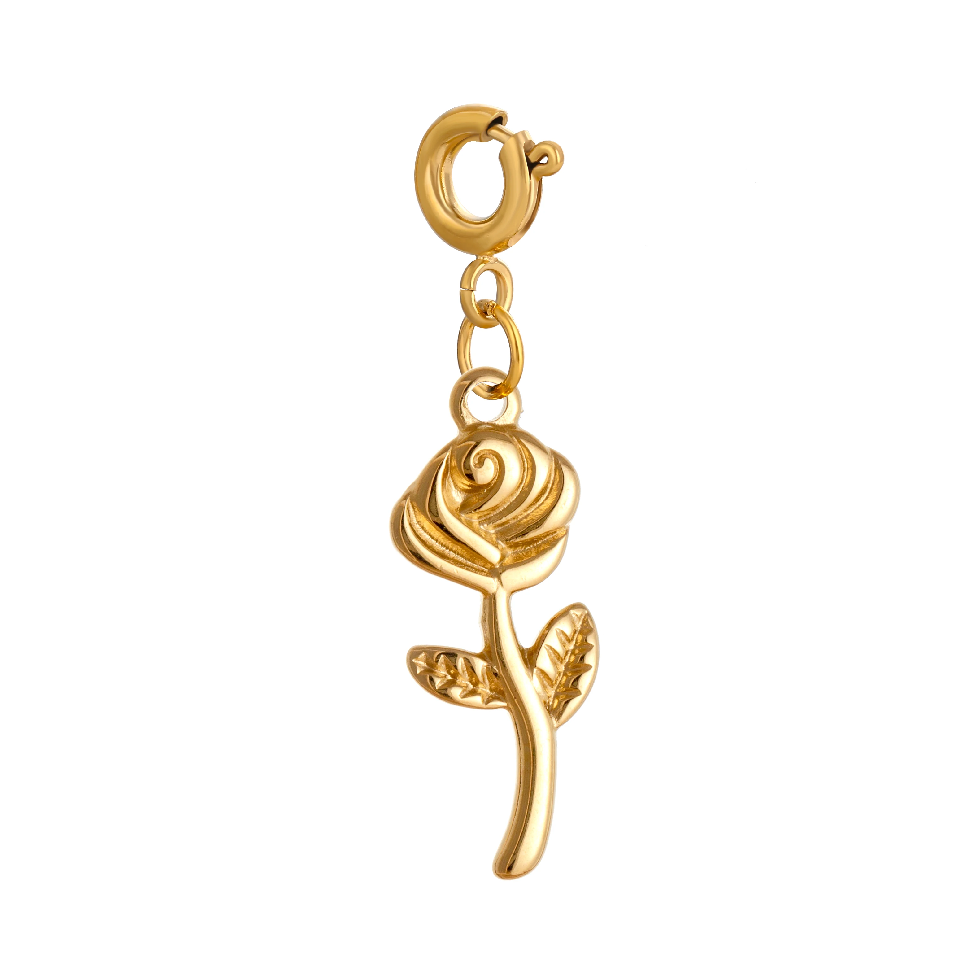 Rose/Tree of Life/Love Heart Charms for Jewelry Makings 18K PVD Plated Stainless Steel Pendants DIY Necklace Earring Accessories