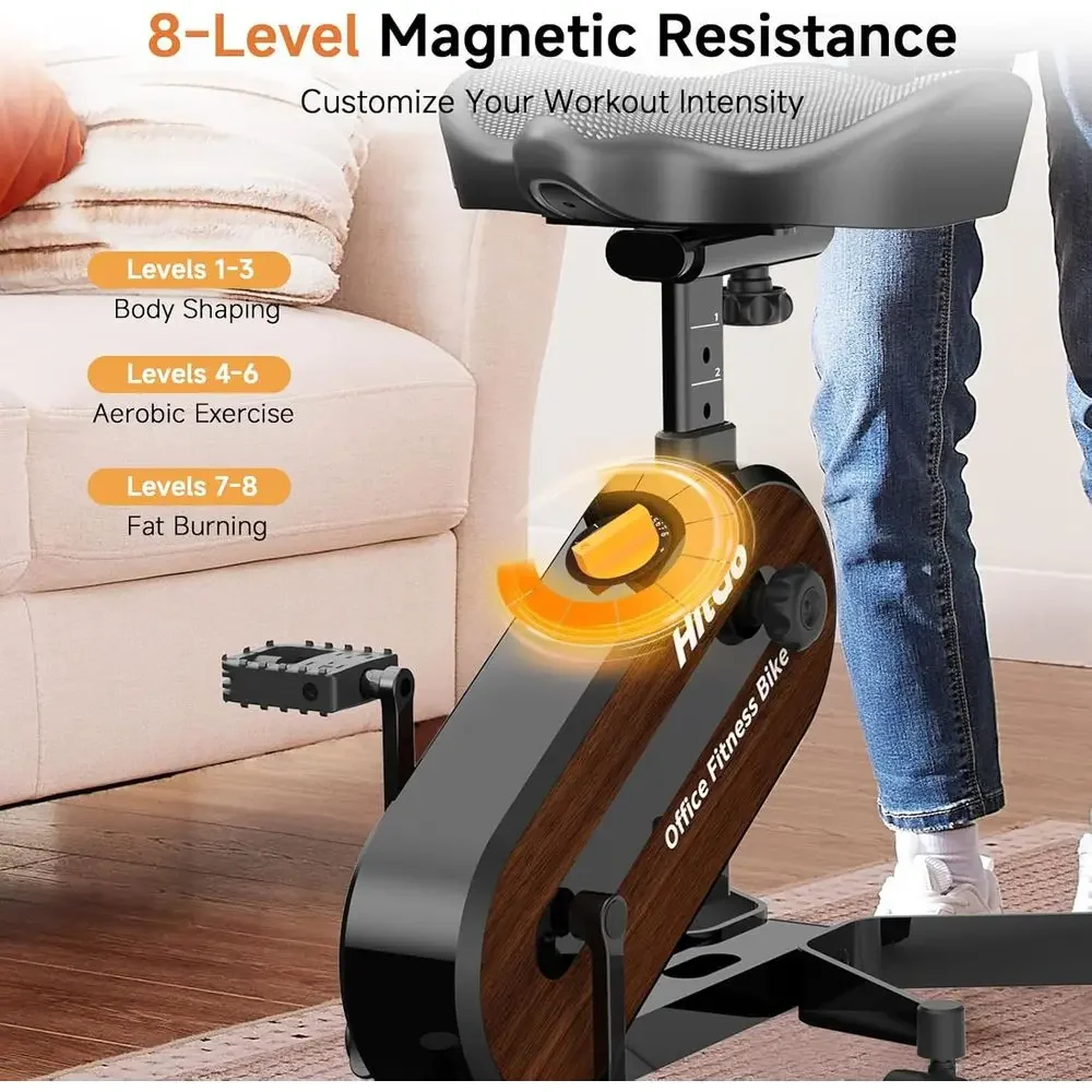 Heavy-Duty Desk Exercise Bike, 330 lbs Capacity, 9-Adjustable Seat, 8-Level Tension, Quiet for Home or Office view 5