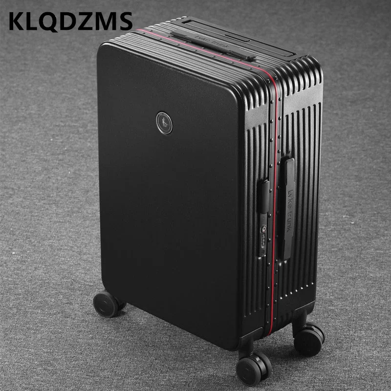 

KLQDZMS Handheld Travel Suitcase Men's PC Boarding Box Aluminum Frame Trolley Case 20"24”26"29 Inches with Wheel Luggage