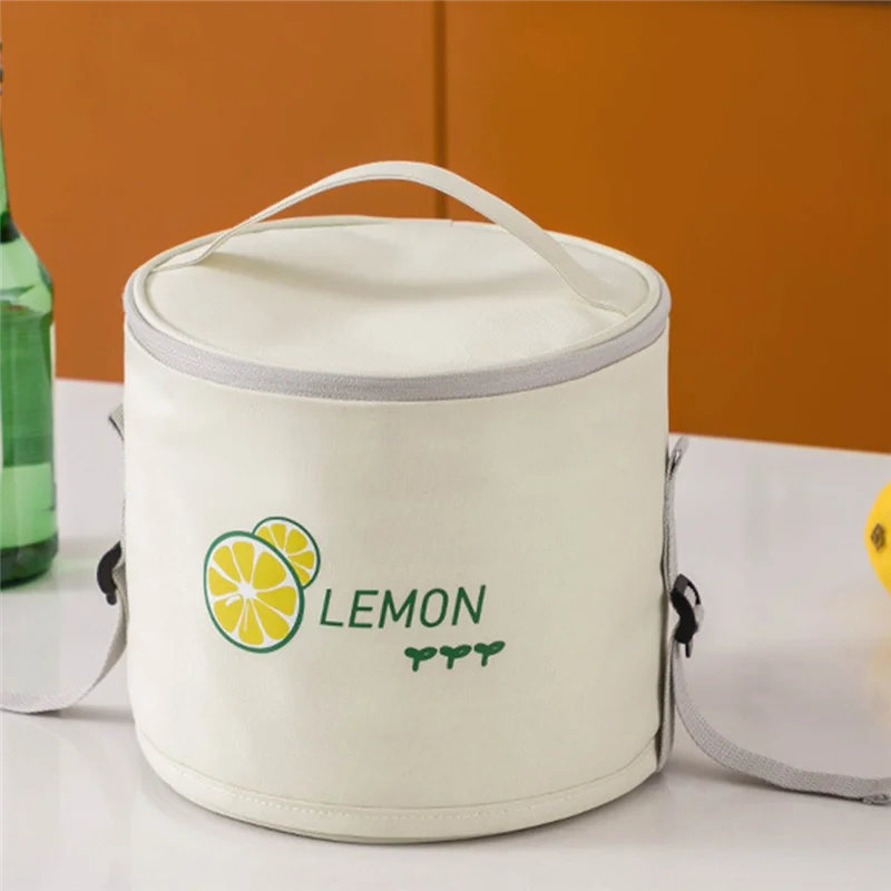 

LLCS-Новая цилиндрическая сумка для обеда, круглая сумка для бенто, водонепроницаемая сумка-холодильник для еды на шнурке, B