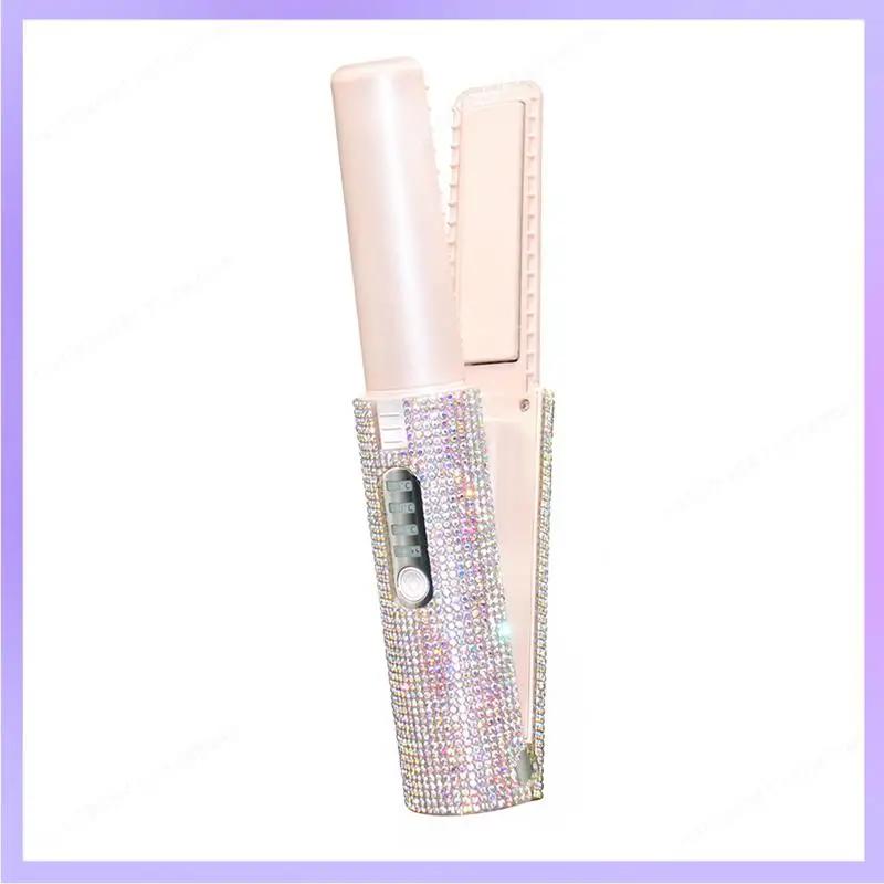 N83R 2X 2-в-1 электрическая USB-щетка для выпрямления волос, выпрямитель, утюжок, многофункциональная расческа, выпрямляющий стайлер