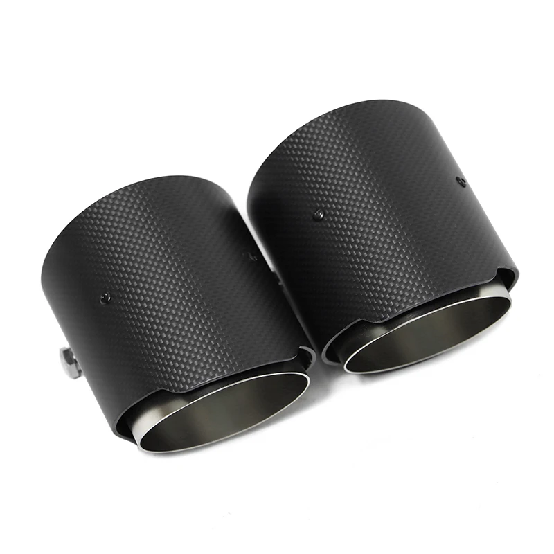 4 Piece/lot Exhaust Tip For BMW M2 M3 M4 F80 F82 F83 F87 Directly Plug Carbon Fiber Tailpipe Stainless Steel ID70MM Muffler