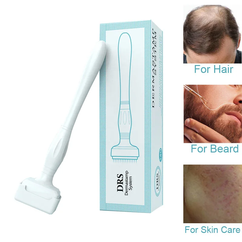 Beard Hair Derma Stamp Microneedle DRS 140 Real Needle For Beauty Face Skin Care Moustache Growth Scalp Re-Growth Acne Scar Pits