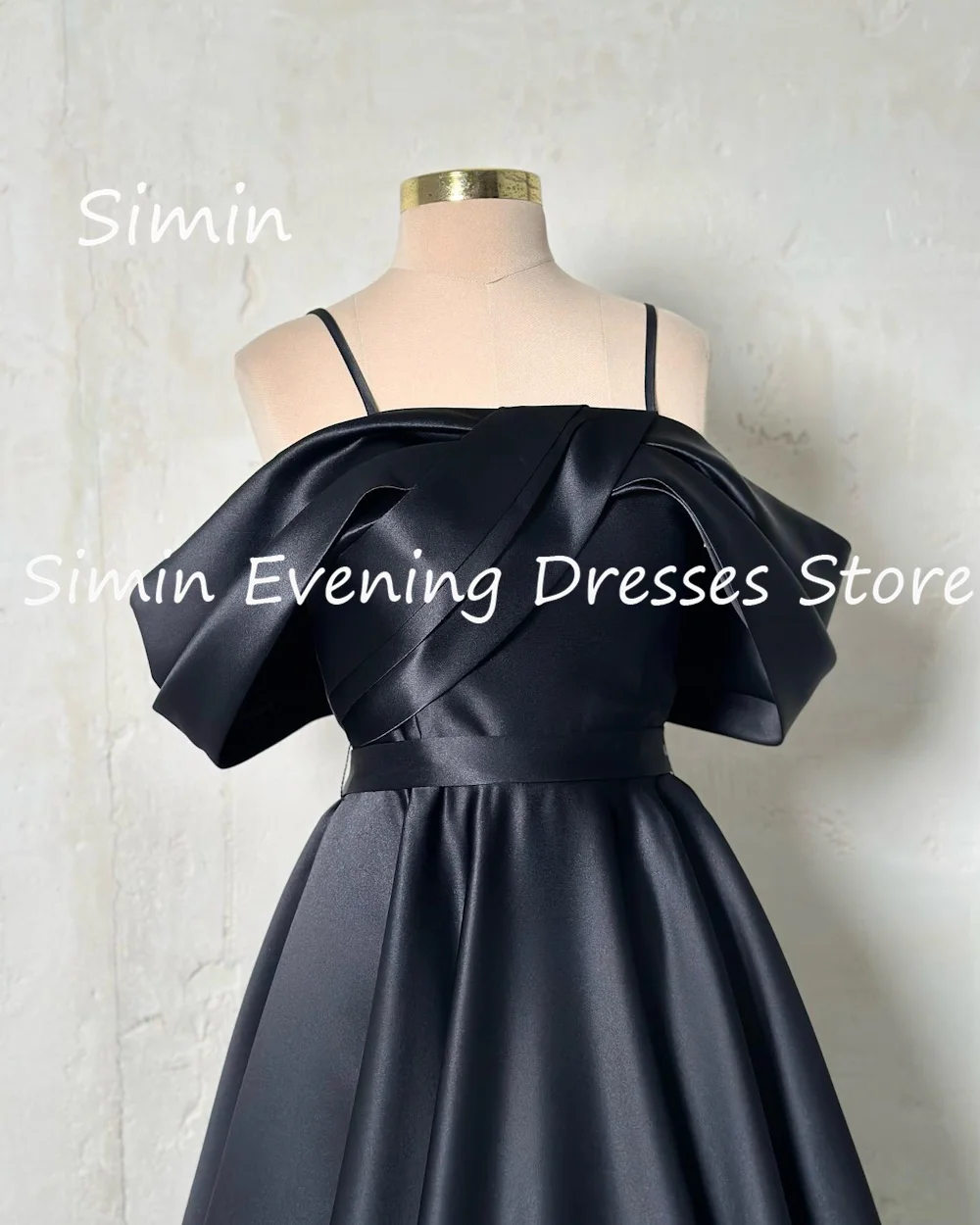 Simin Satin A-line Off-the-shoulder Ruffle Formal Prom Gown Floor-length Saudi Evening Elegant Party dresses for women 2023