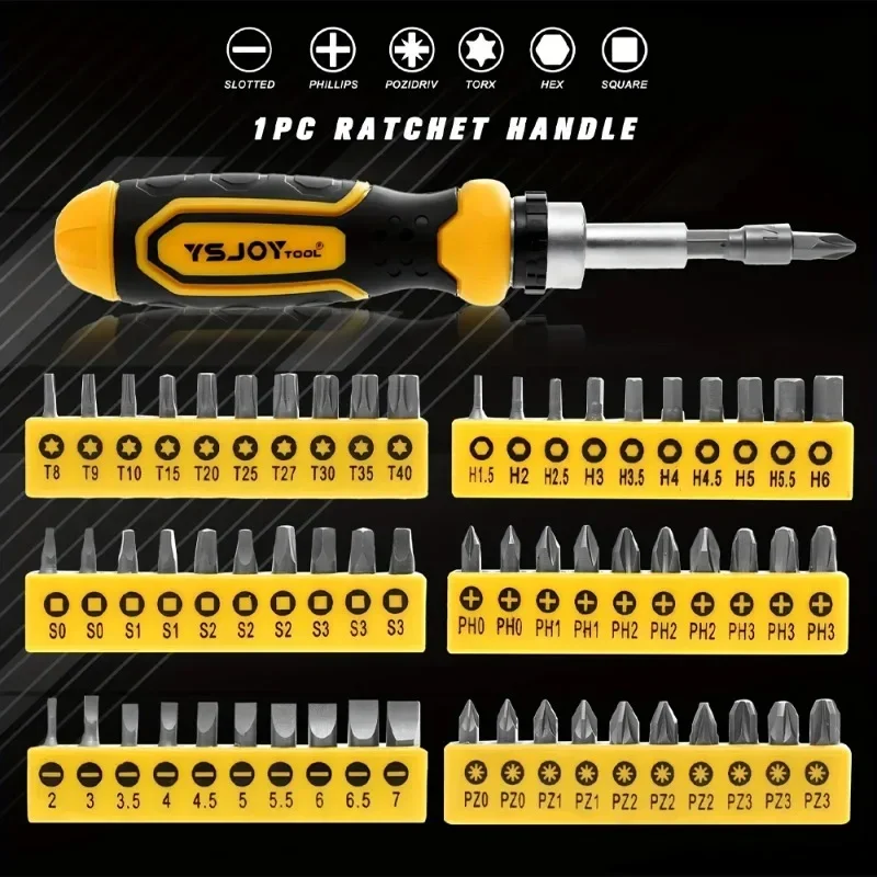 New Magnetic Screwdriver Set with Plastic Grade, Including Precision Screwdriver and Hook Ratchet Screwdriver, Manual DIY Tools