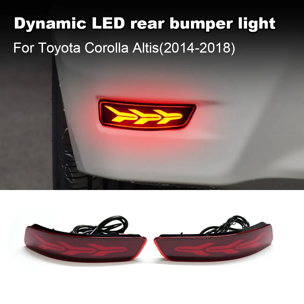 

Для 14-18 лет Corolla светодиодные фонари заднего бампера, фонари бампера, противотуманные фары, стоп-сигналы и поворота с тремя функциями.