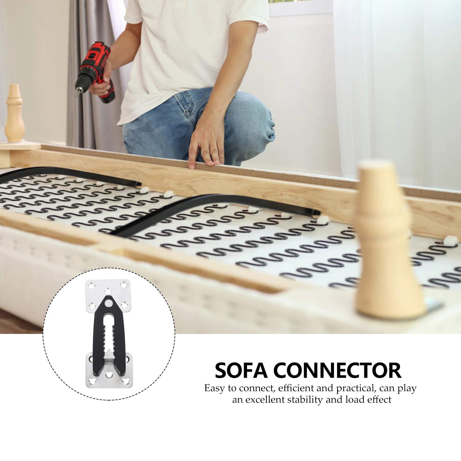 

4pcs Connector Sturdy Adjustable Sectional Couch Joint Snap Easy Install niture Joint Accessories Sofa Accessories For