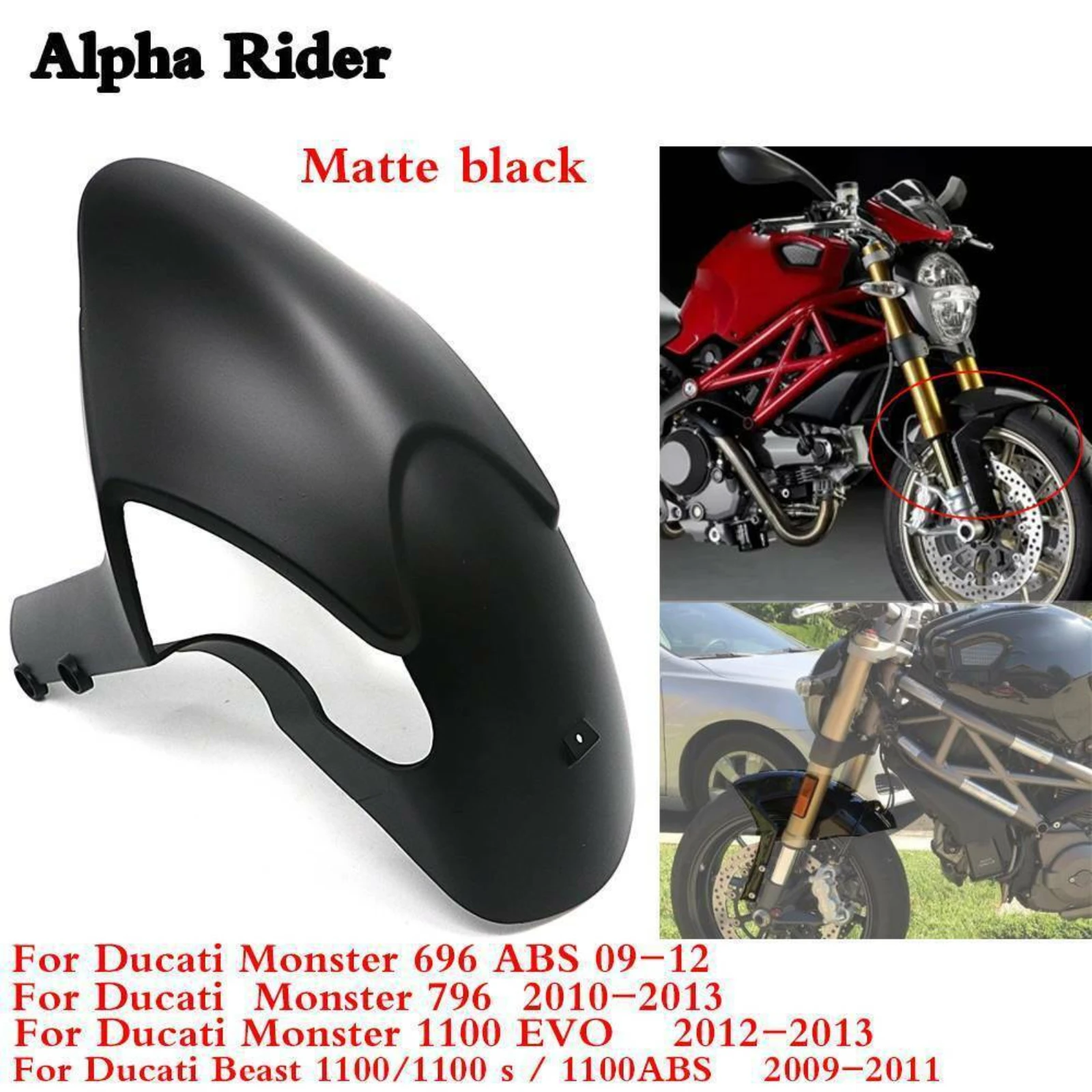 For Ducati 696 796 1100S EVO Motorcycle Splash Guard Front Wheel Hugger Fender Mudguard Mud Splash Mud Guard Cover - Fairing