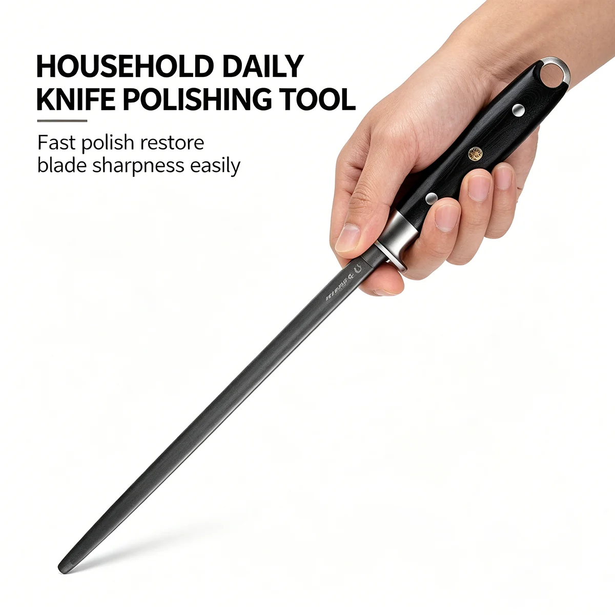 

Titanium Sharpening Rod with Diamond Coating - Ultimate Knife Sharpener for High Carbon Steel Blades,Commercial Kitchen Tool