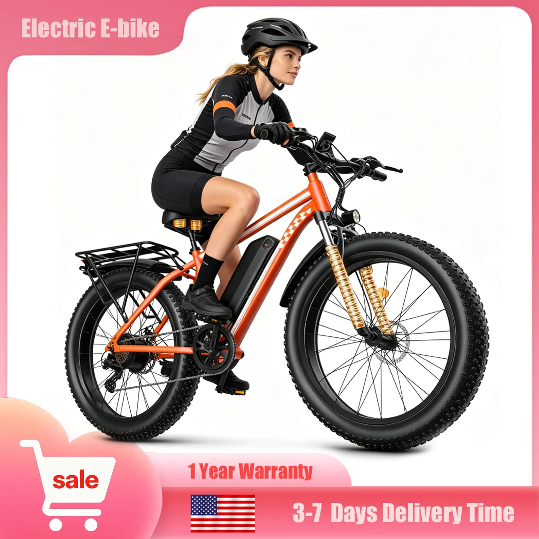 

26"x4.0 Fat Tire Electric Bike 1500W Adult All Terrain Mountain Ebike 48V 15Ah battery Dual Disc Brake Fast 32MPH Electric Bicycle