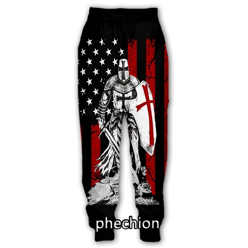 

phechion New Men/Women Knights Templar 3D Printed Casual Pants Fashion Streetwear Men Loose Sporting Long Trousers F188