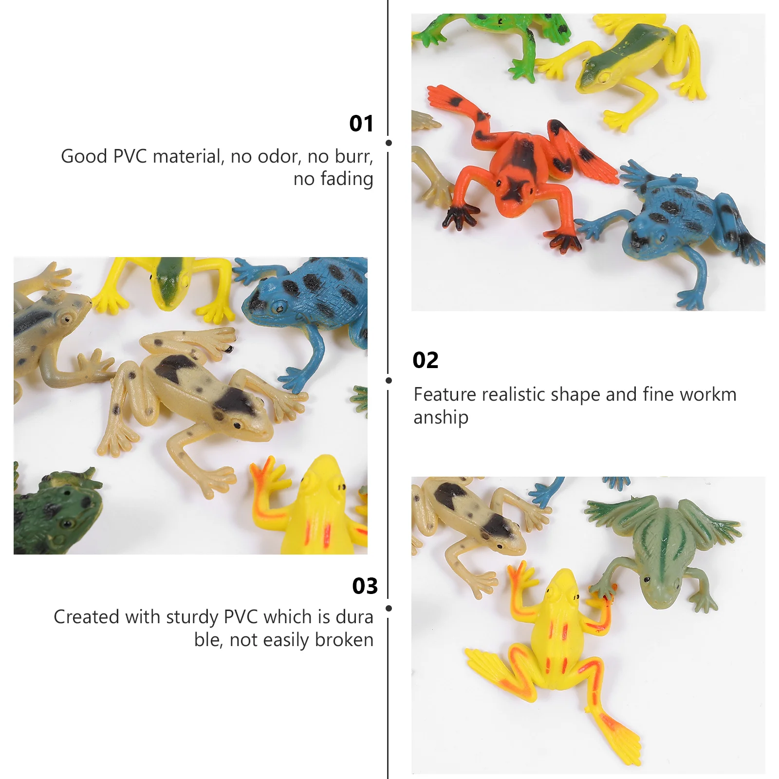 

12Pcs Frogs Statue Sturdy PVC Miniature Animals for Home Garden Decor Indoor Table Shelf Decoration Weather Resistant Non Fading