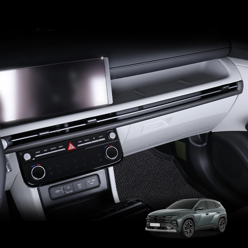 Carbon Fiber Style Instrument Panel Decorative Frame Car Dashboard Trim Stripe Cover Interior LHD For Hyundai Tucson NX4 2025