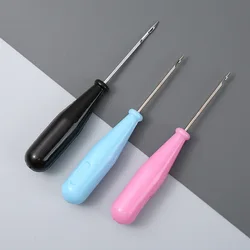Plastic Handle Straight Hook Round Hole Awl Shoe Repair Punch Tools DIY Leather Craft Sewing Punching Needle Making Accessories