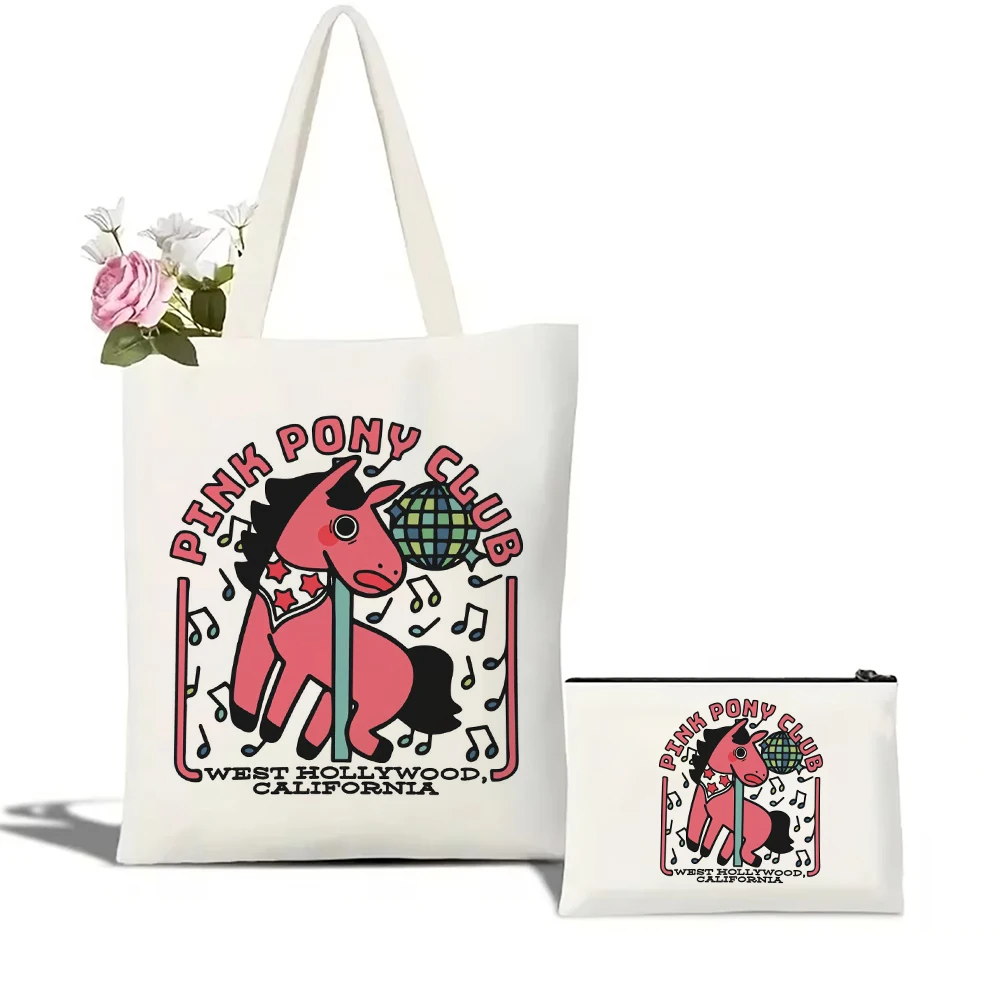 Pink Pony Club Chappell Roan West Hollywood California Western Cowgirl Tote Bag Makeup Bag  Tote Bag  Shopper Women's Tote Bag