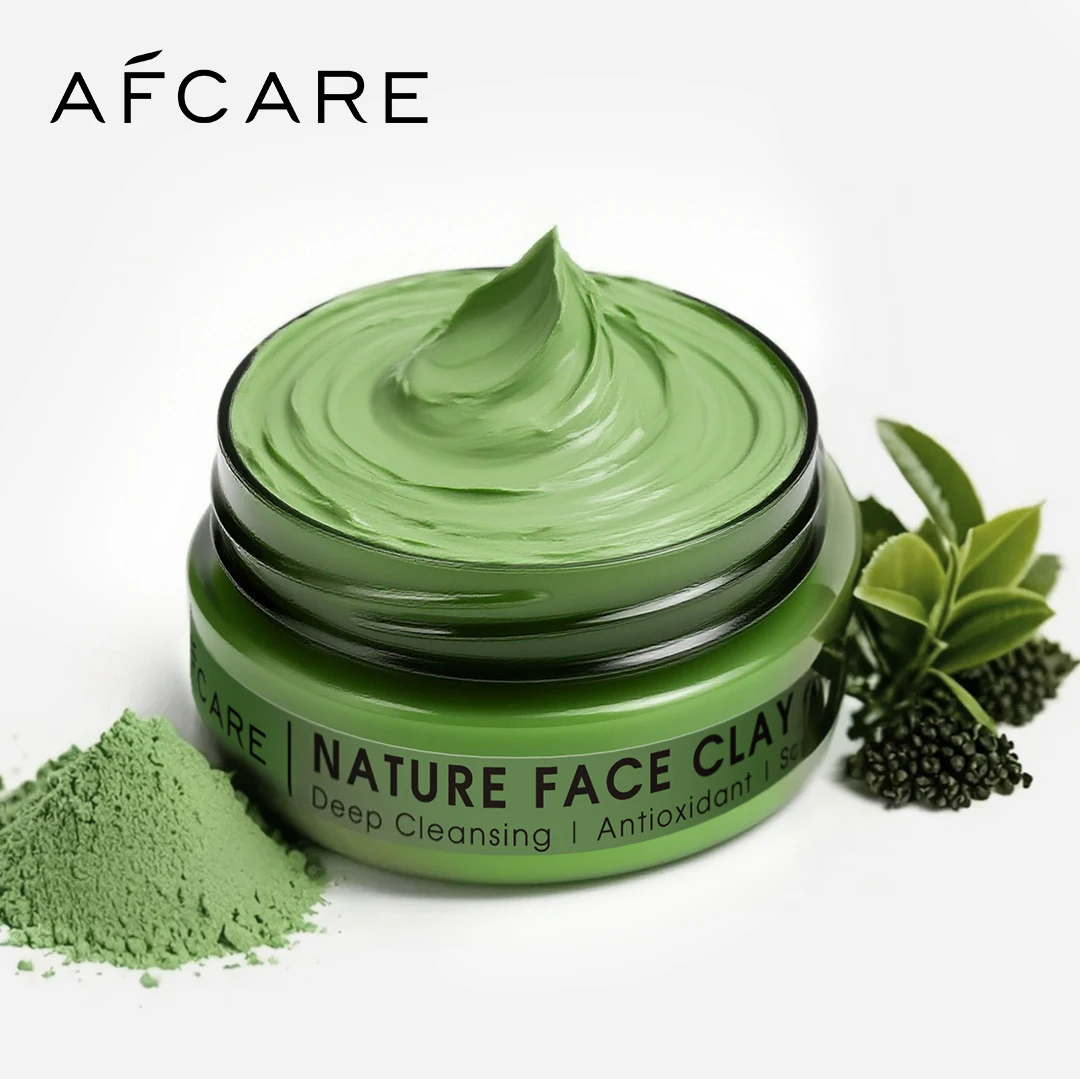 Antioxidant Green Tea Clay Mask with Volcanic Mud Deep Cleansing Face Mask Moisturizing for Pores Blackheads And Dirts